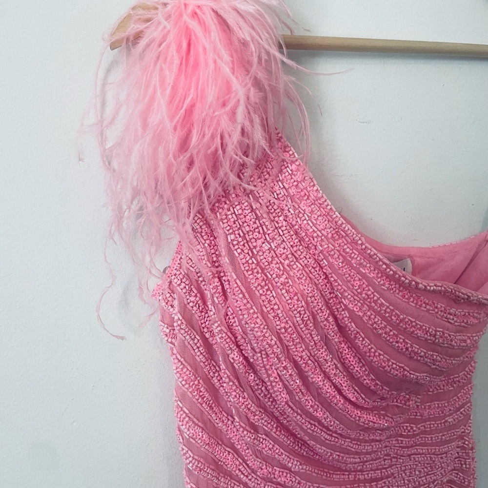 Sherri Hill Beaded One-Shoulder Dress - Picture 4 of 10